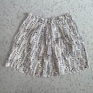 Broadway & Broome, Grey Mini Skirt- Black Geometric Linen (2)